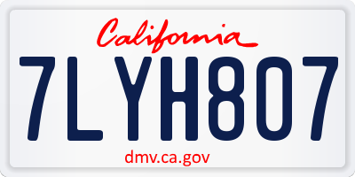 CA license plate 7LYH807