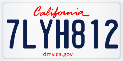 CA license plate 7LYH812