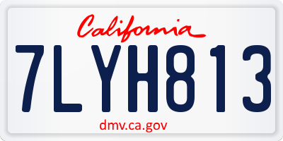 CA license plate 7LYH813