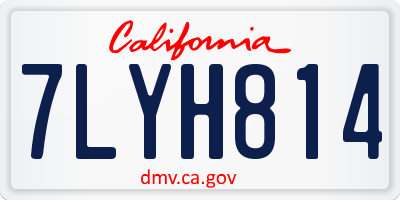 CA license plate 7LYH814