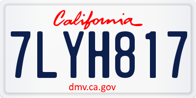 CA license plate 7LYH817