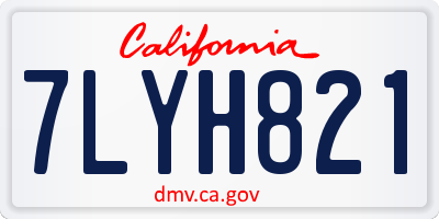 CA license plate 7LYH821