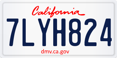 CA license plate 7LYH824