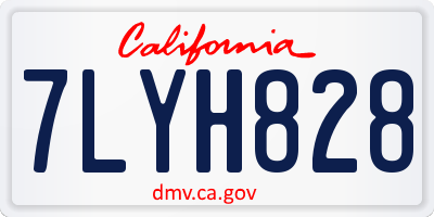 CA license plate 7LYH828