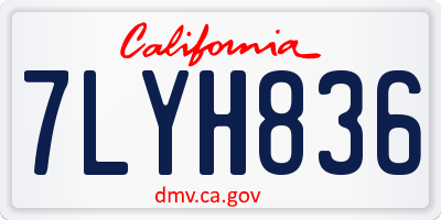 CA license plate 7LYH836