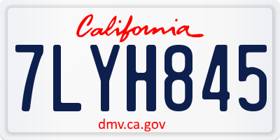 CA license plate 7LYH845