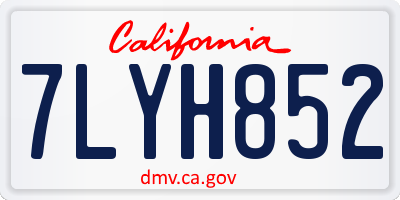 CA license plate 7LYH852