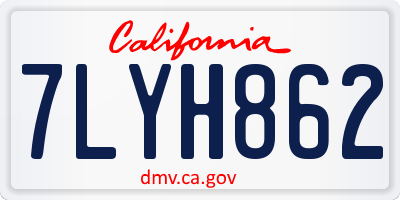 CA license plate 7LYH862