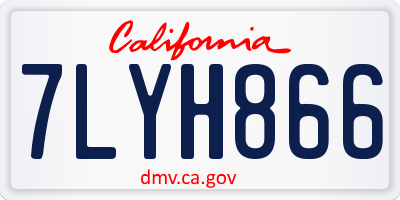 CA license plate 7LYH866