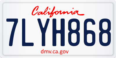 CA license plate 7LYH868