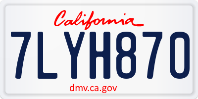 CA license plate 7LYH870