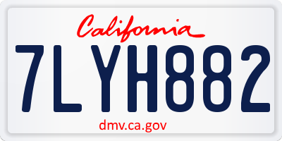CA license plate 7LYH882