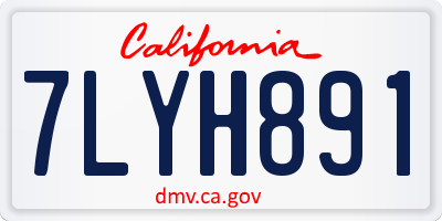 CA license plate 7LYH891