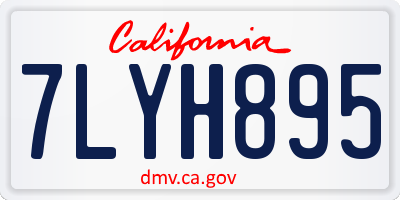 CA license plate 7LYH895