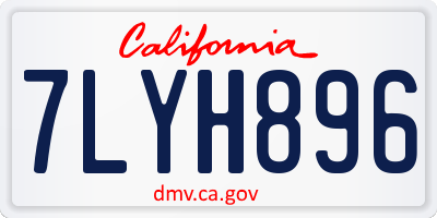 CA license plate 7LYH896
