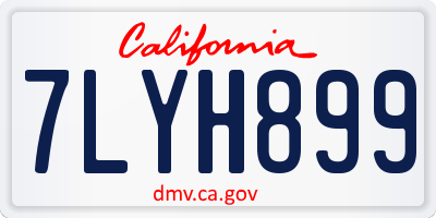 CA license plate 7LYH899