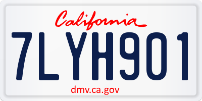 CA license plate 7LYH901