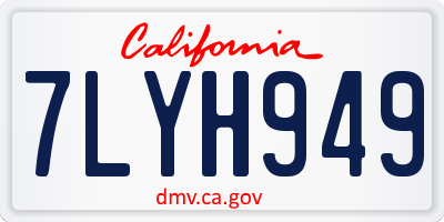 CA license plate 7LYH949