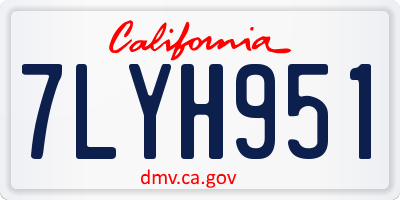 CA license plate 7LYH951