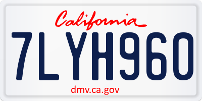 CA license plate 7LYH960