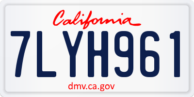 CA license plate 7LYH961