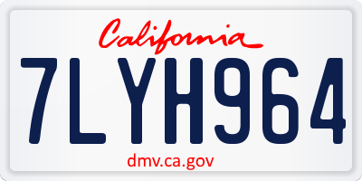 CA license plate 7LYH964