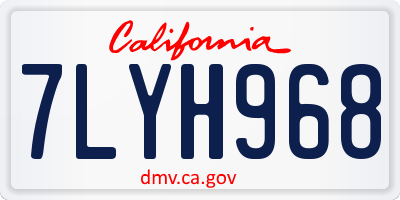 CA license plate 7LYH968