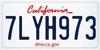 CA license plate 7LYH973