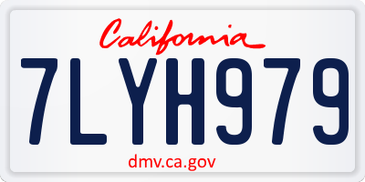 CA license plate 7LYH979