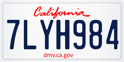 CA license plate 7LYH984
