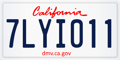 CA license plate 7LYI011