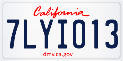 CA license plate 7LYI013