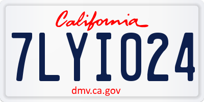 CA license plate 7LYI024
