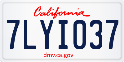 CA license plate 7LYI037