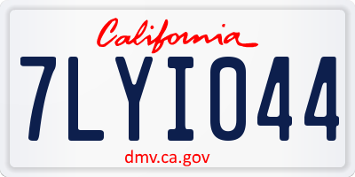 CA license plate 7LYI044