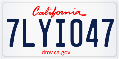 CA license plate 7LYI047