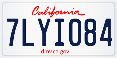 CA license plate 7LYI084