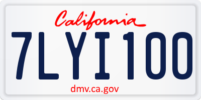 CA license plate 7LYI100