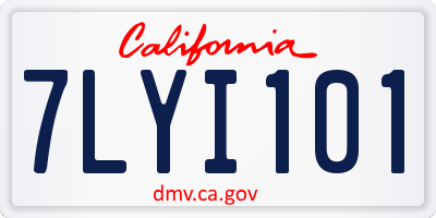 CA license plate 7LYI101
