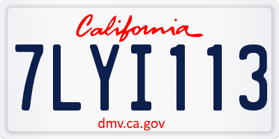 CA license plate 7LYI113