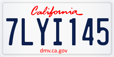 CA license plate 7LYI145