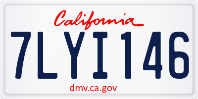 CA license plate 7LYI146