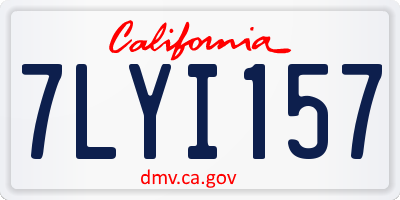 CA license plate 7LYI157
