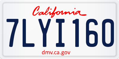 CA license plate 7LYI160