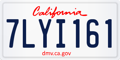 CA license plate 7LYI161