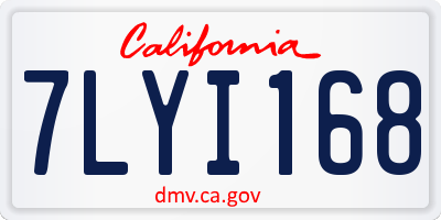 CA license plate 7LYI168