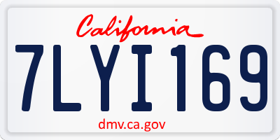 CA license plate 7LYI169