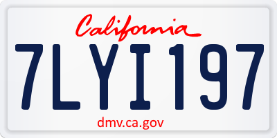 CA license plate 7LYI197