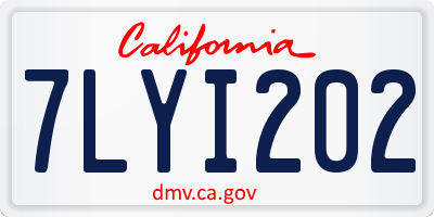 CA license plate 7LYI202