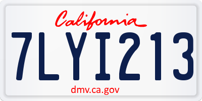 CA license plate 7LYI213